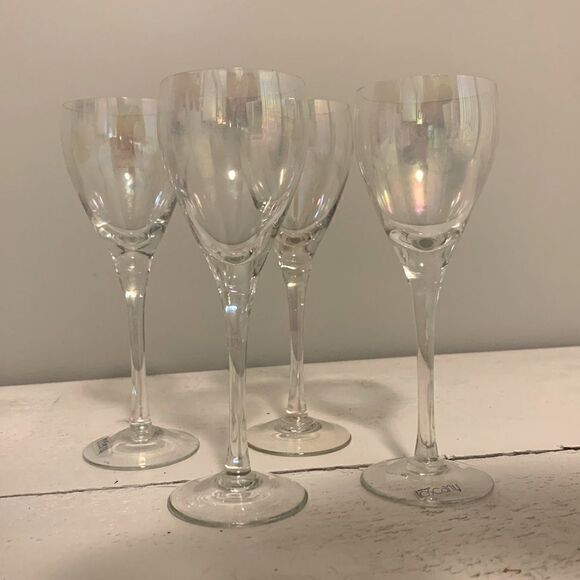 Vintage Toscany Iridescent Wine Flutes (4) - Picture 1 of 6